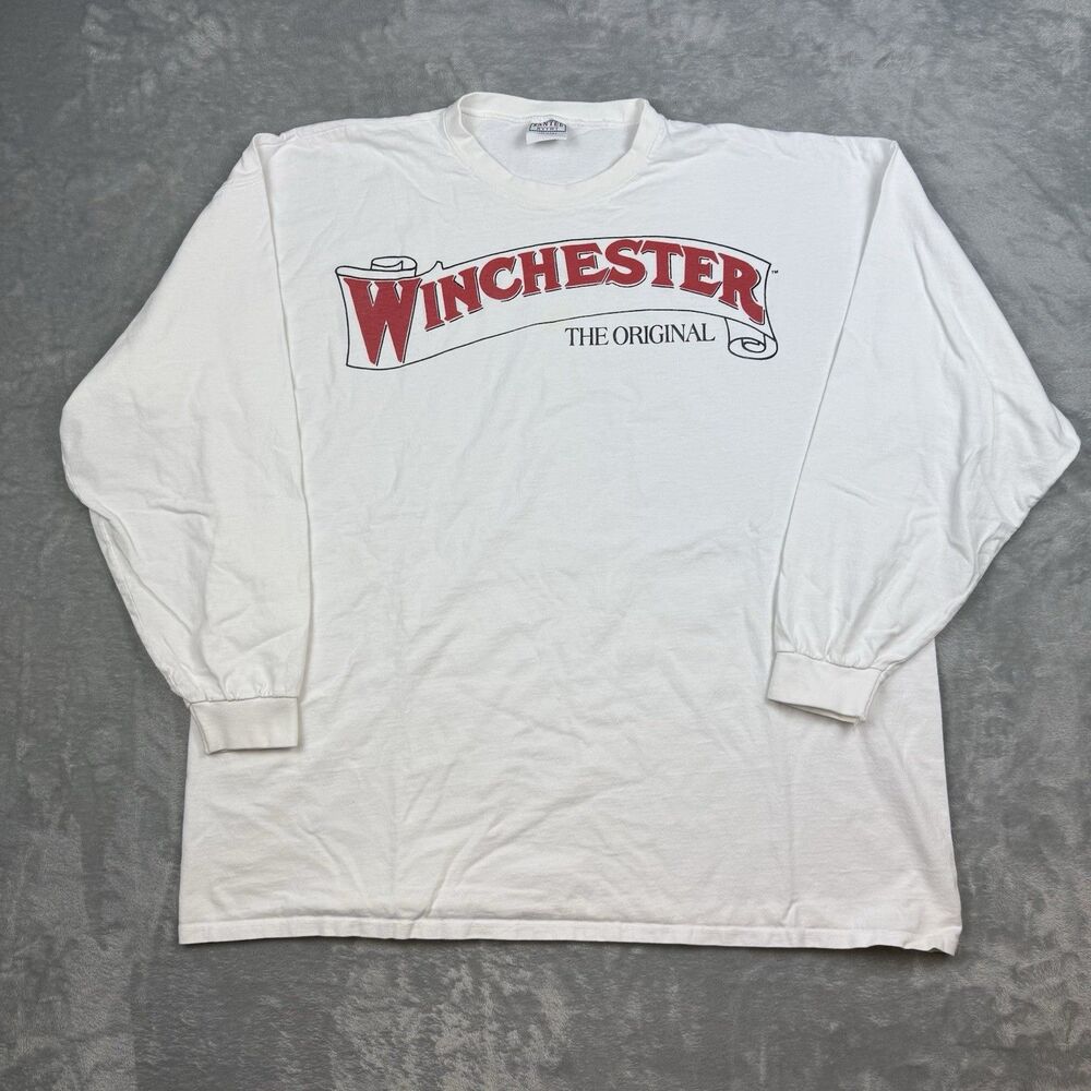 Vintage Winchester The Original Long Sleeve T-Shirt Men’s XXL White USA Made 90s